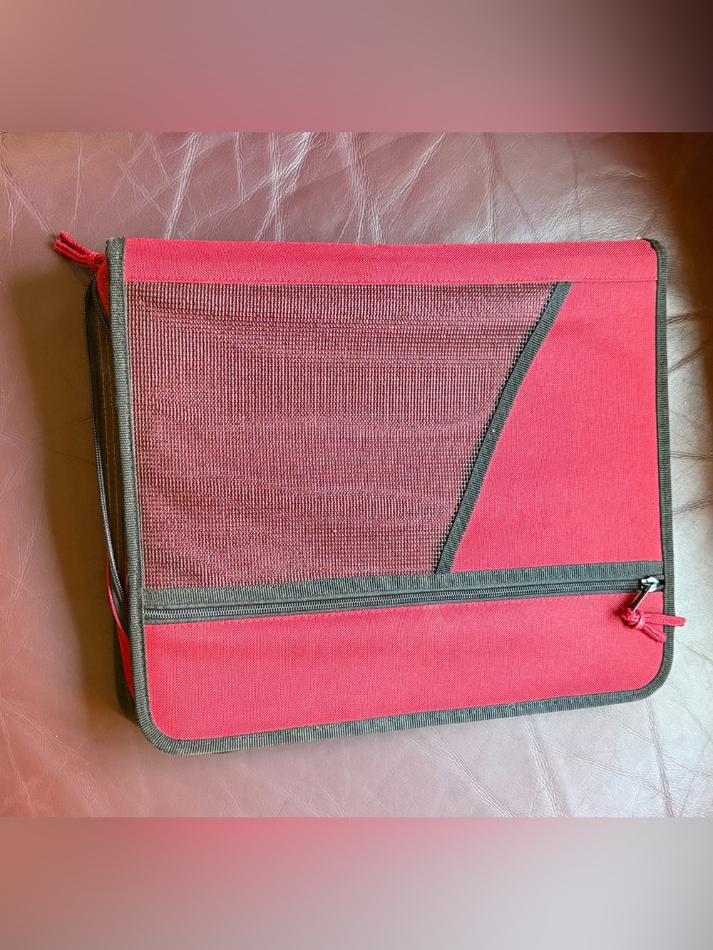 Red Organizer Professional Carry Folder with Mesh Pocket 14” X 12”